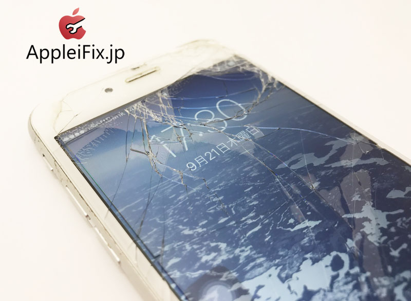 iPhone6　シルバー画面交換修理　新宿iphone修理センター2.jpg