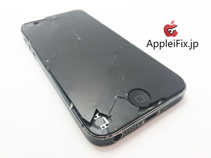 iPhone5　バッテリー膨張状態と画面割れ修理.JPG